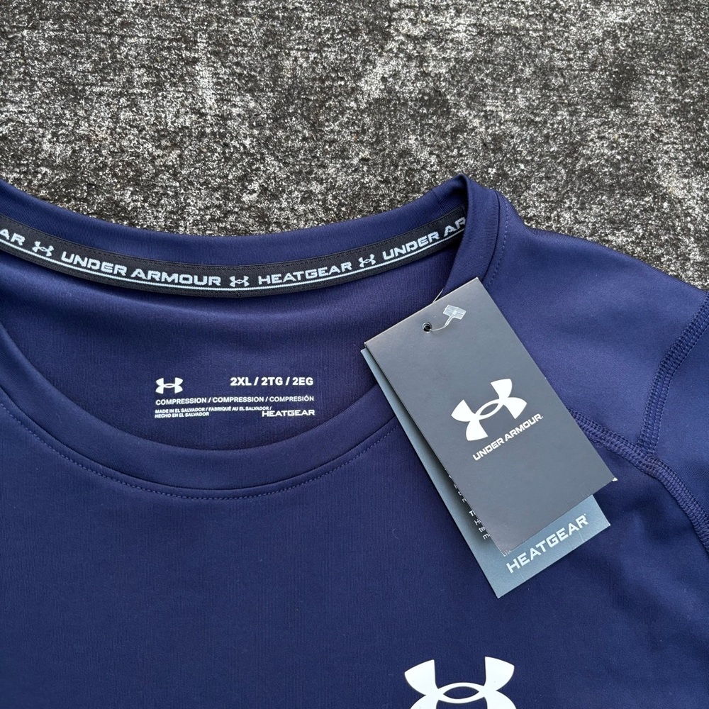 Under Armour HeatGear Compression Long Sleeve Shirt Men's 2XL Navy 1361524 NWT - Picture 10 of 10
